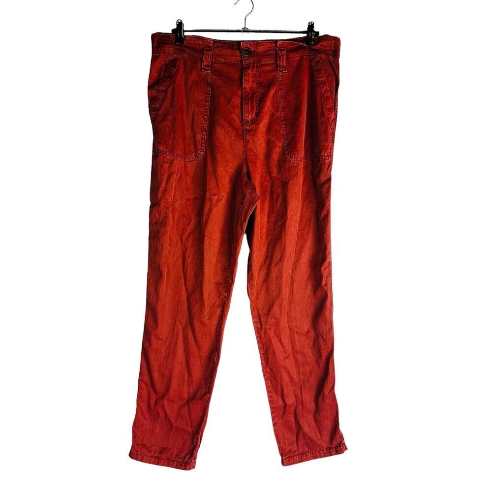 Maurices Womans Sz 14‎ Utility Pants Pockets Red Pockets Straight